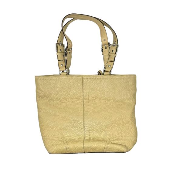 Coach F13089 Hamilton Tan Pebbled Leather Double Strap Shoulder Tote Bag - Picture 2 of 12